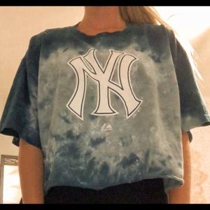 Cropped tye-dye NY Yankees T-shirt